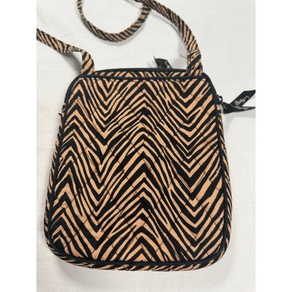Vera Bradley Mini Hipster Crossbody Purse in Zebra Tan Black - Picture 4 of 10